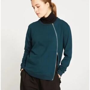 Universal Standard Meridian Zip Pullover Sweater Deep Sea Women's Size 0 Casual